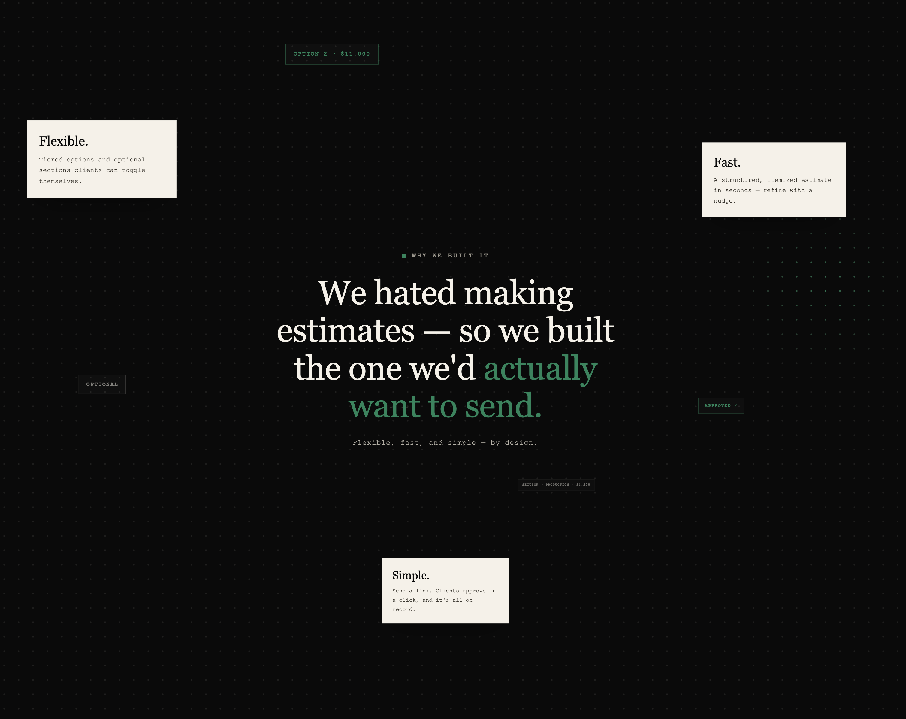 Greenfield — the estimating app